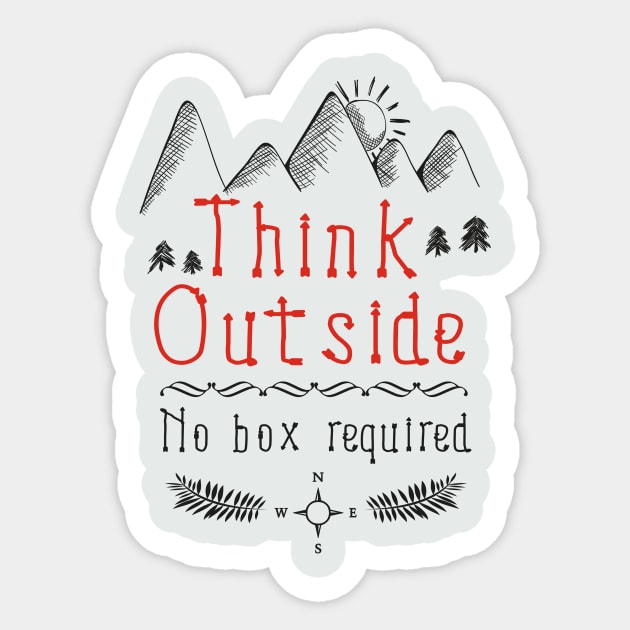 Think Outside No Box Required Sticker by IvaNova78